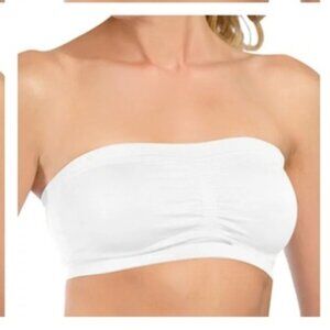 White Cotton Bra Bandeau Size XL